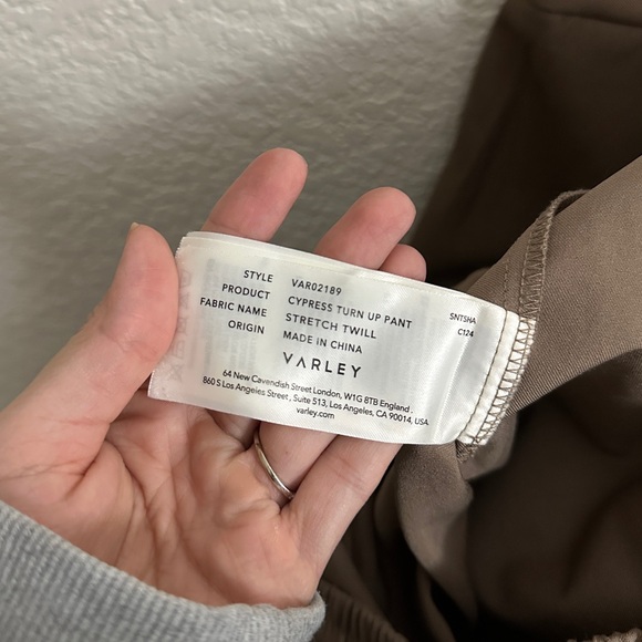 Varley Cypress Turn Up Stretch Twill Taupe Casual Neutral Relaxed Pants Small - Picture 11 of 11